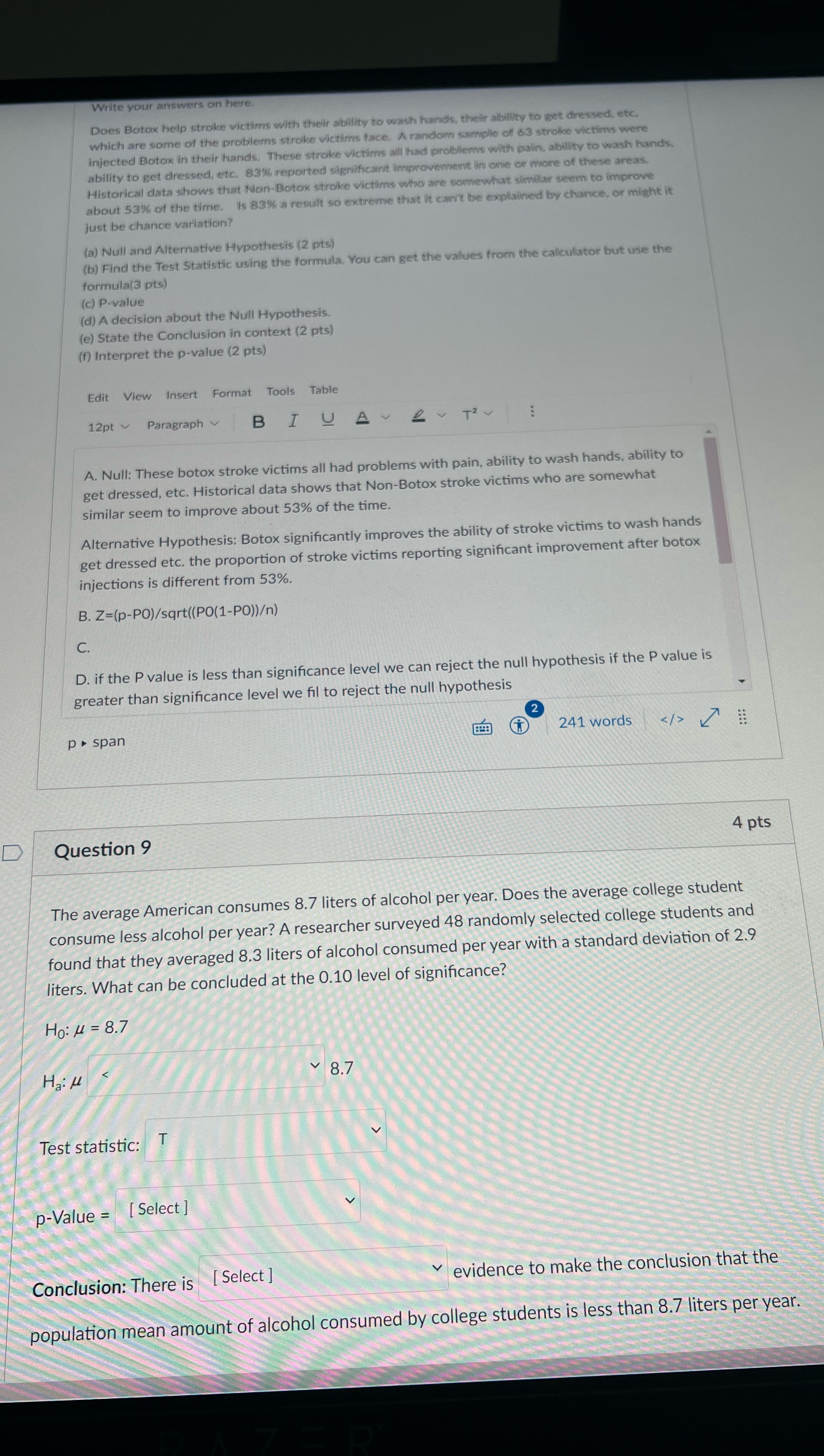 Write your answers on here. Does Botox help stroke victims with