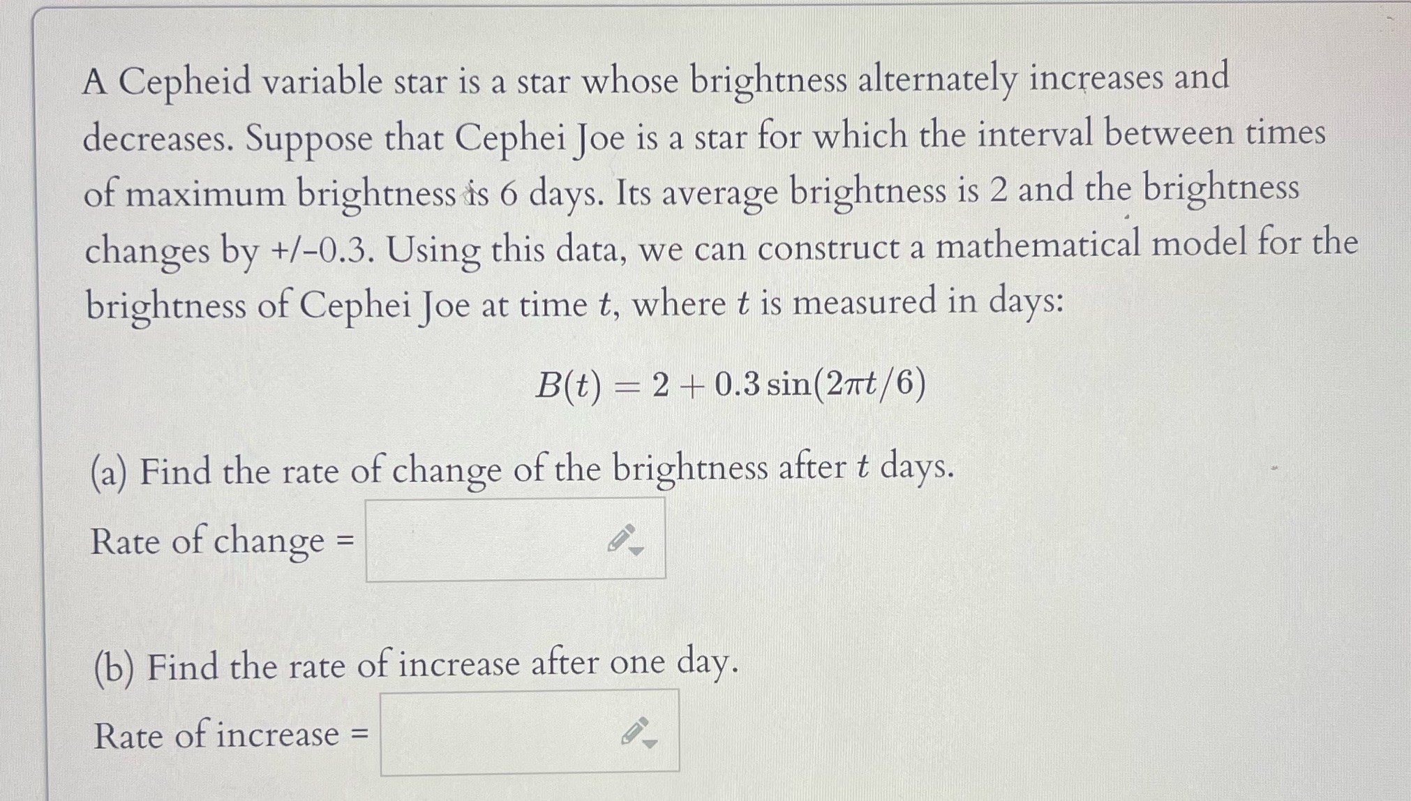  A Cepheid variable star is a star whose brightness alternately increases