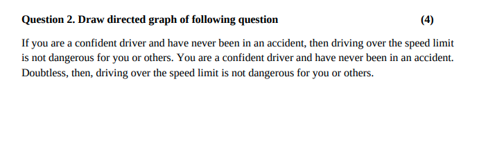 question is given in attachment Question 2. Draw directed graph of following