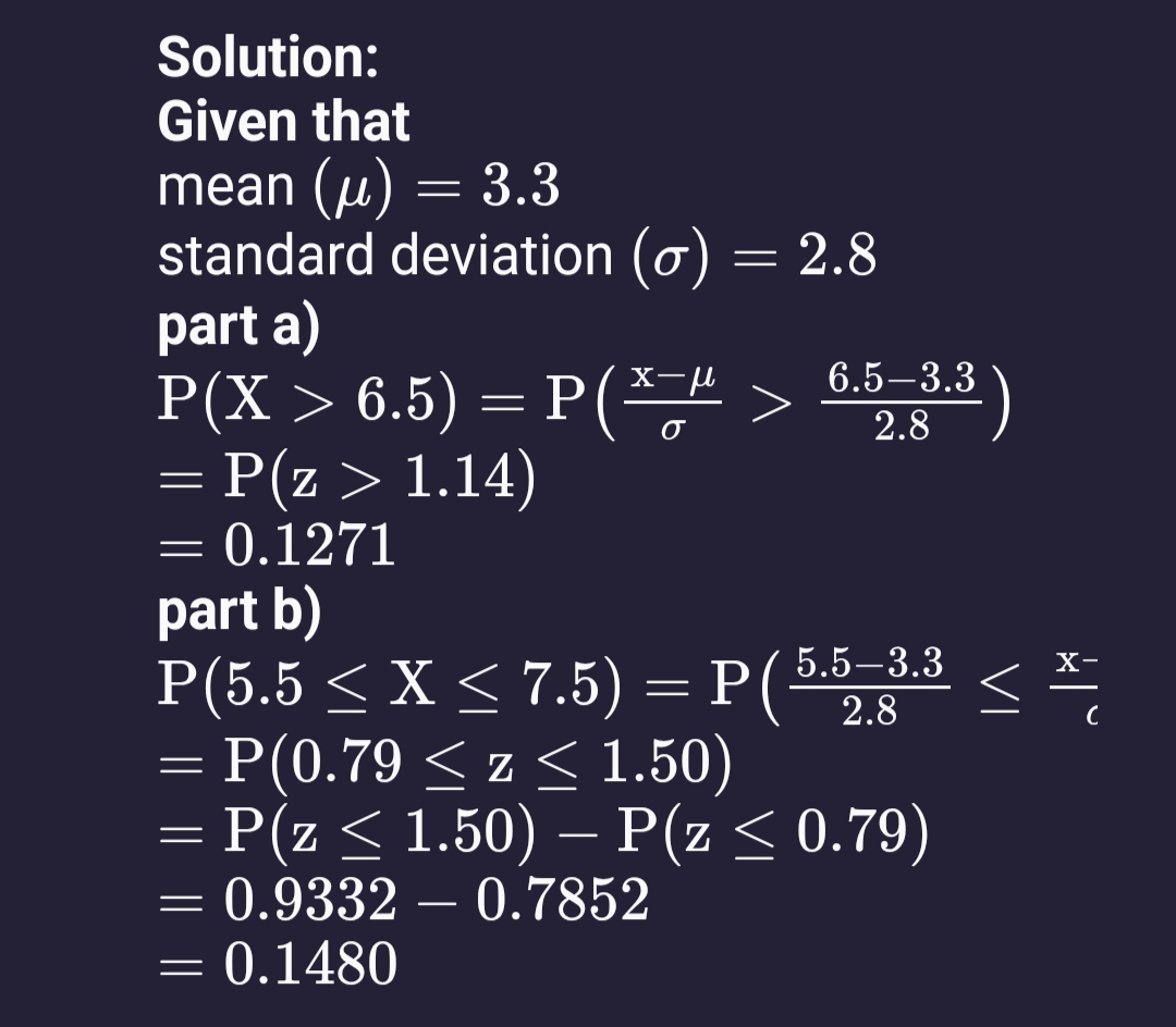 standard deviation o = 2.8. [You may find it useful a. Find
