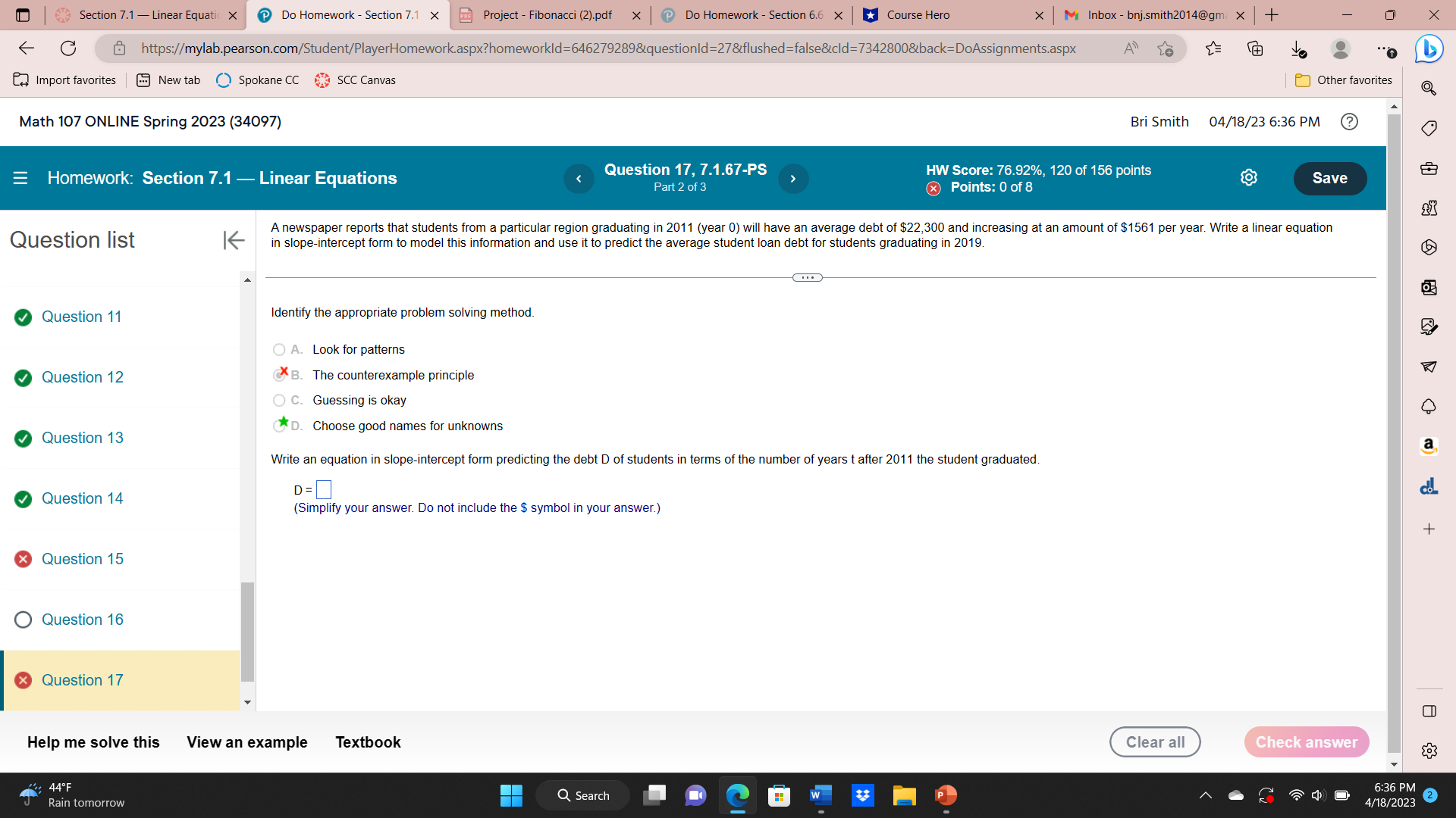  Section 7.1 - Linear Equatic X Do Homework - Section 7.1
