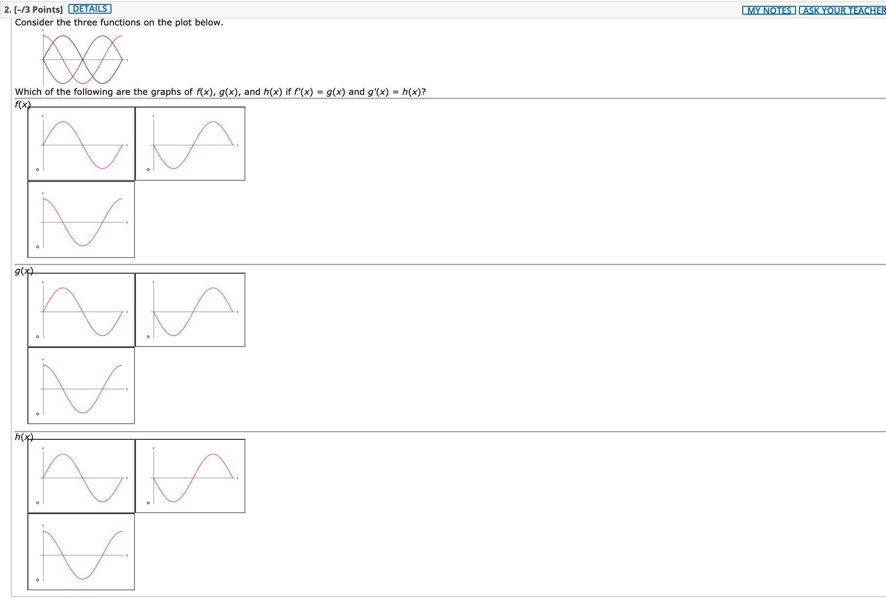 YOUR TEACHEF 0f the two functions in gure below which is the