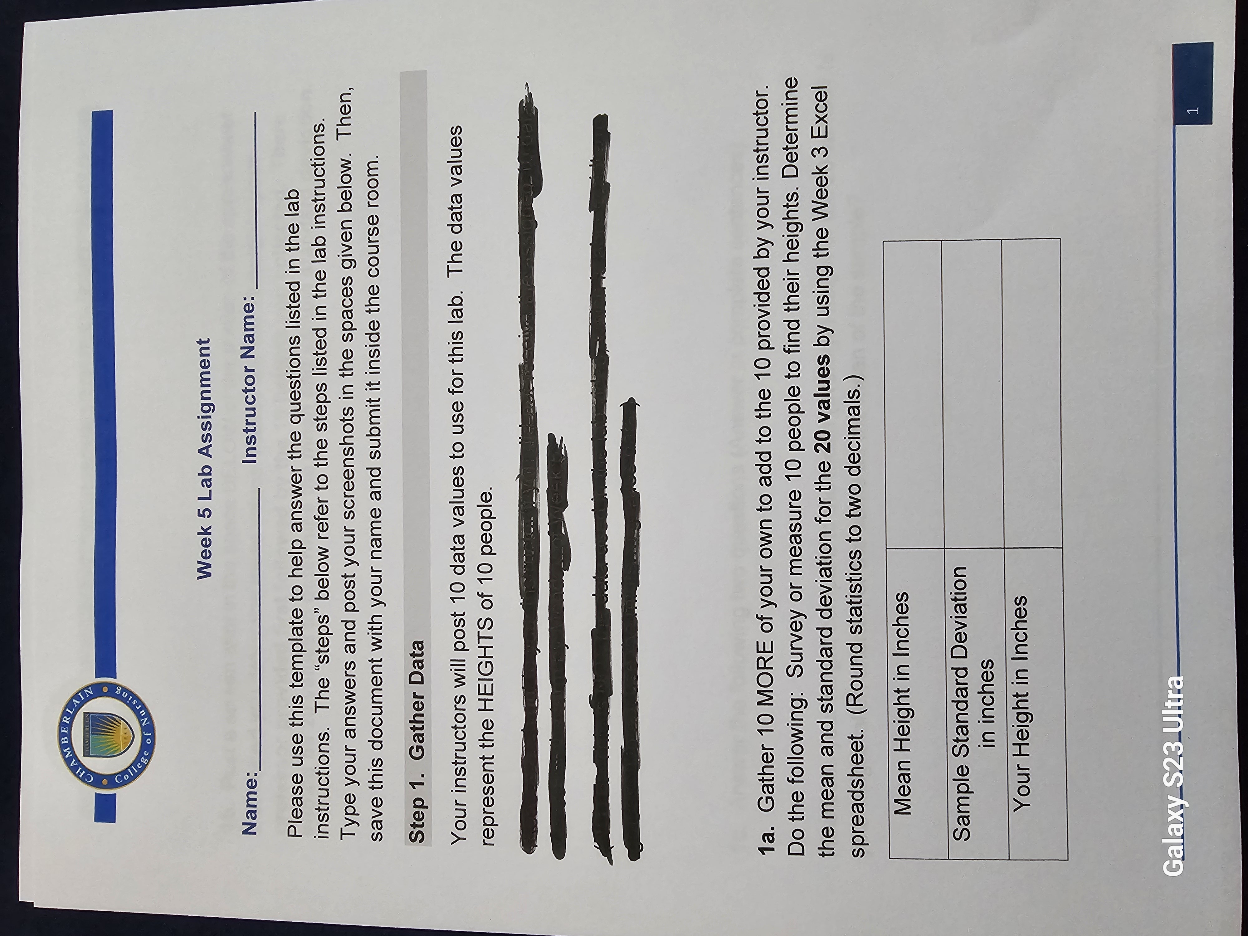  Week 5 Lab Assignment Name: Instructor Name: Please use this template