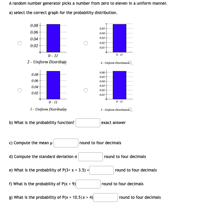 ........... A random number generator picks a number from zero to eleven