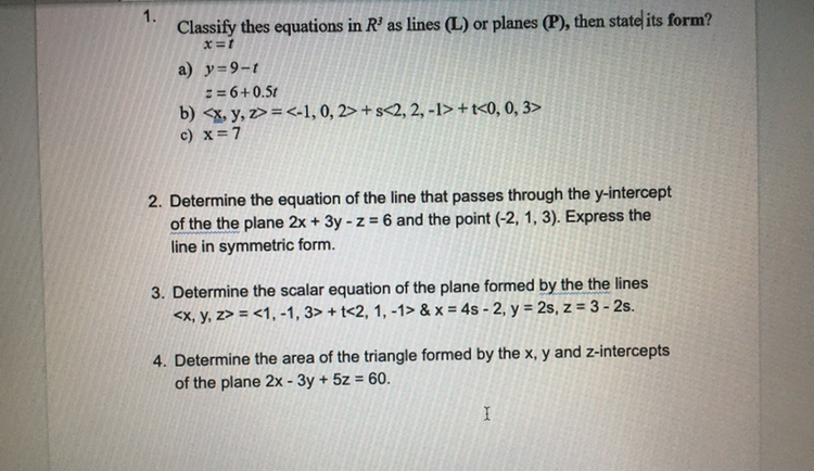This is a calculus worksheet 1. Classify thes equations in R' as