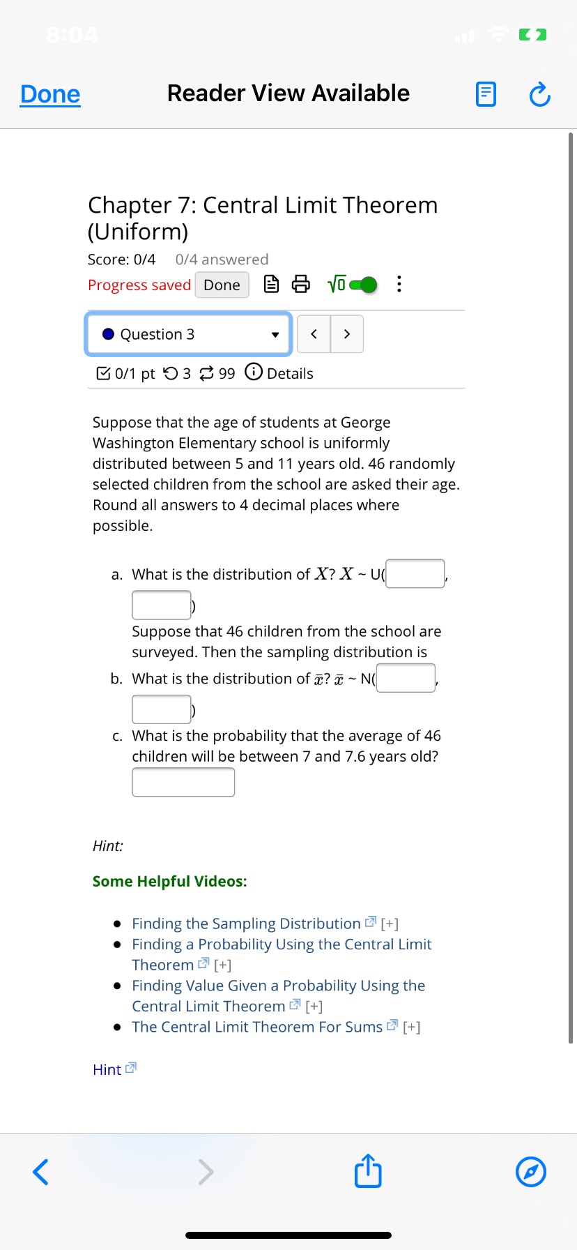Question 1 v E 0/1 pt '0 3 5 99 (9 Details