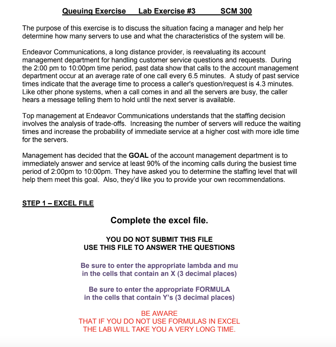 Here is a Lab that I need help with. There are 30