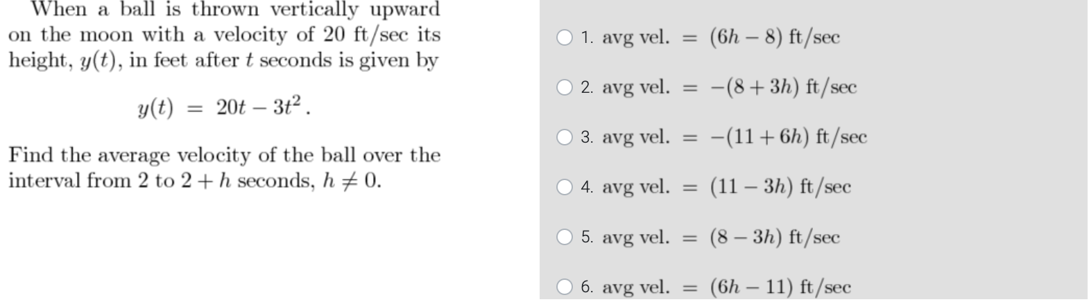 Homework help1, When a. ball is thrown vertically upward on the moon