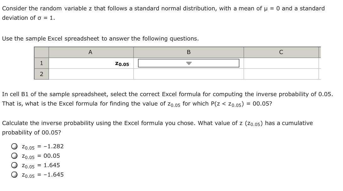 help needed Consider the random variable 2 that follows a standard normal