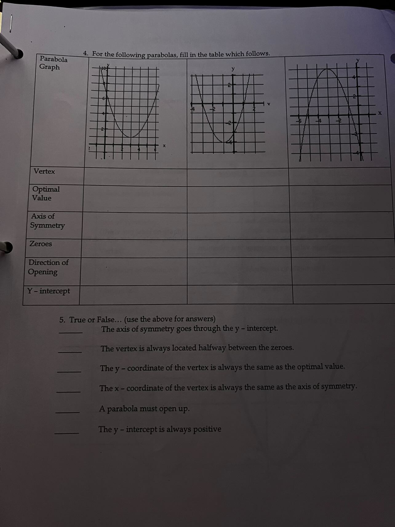 Review 1. Use finite differences to determine whether each relation is linear,