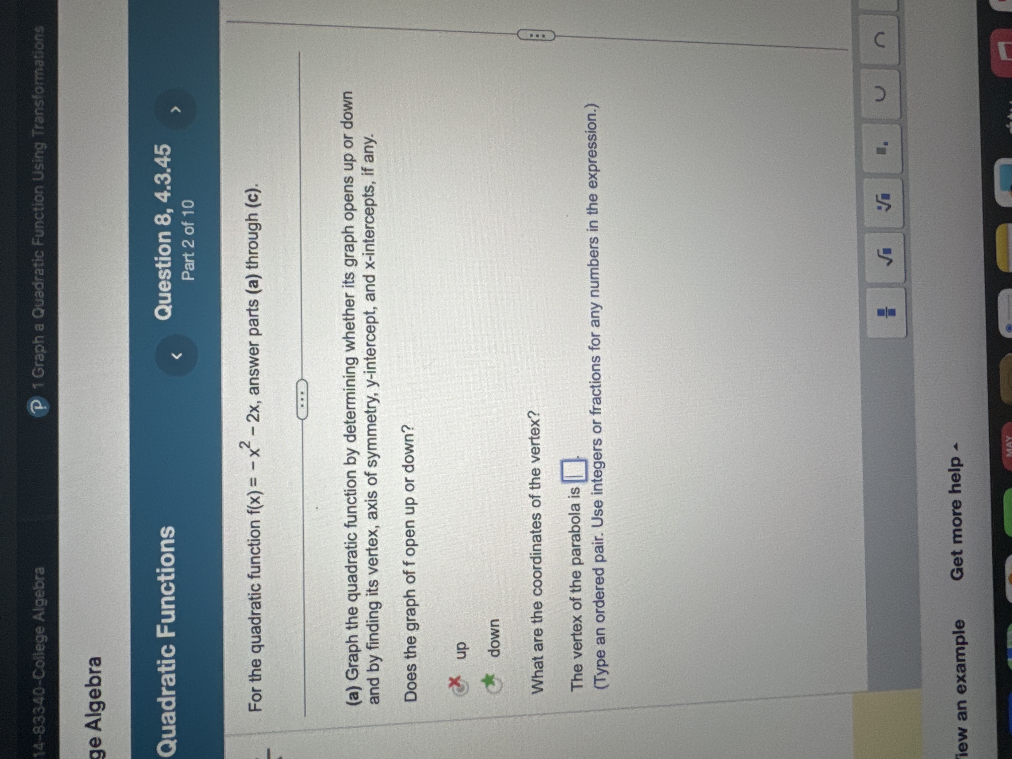  14-83340-College Algebra P 1 Graph a Quadratic Function Using Transformations ge