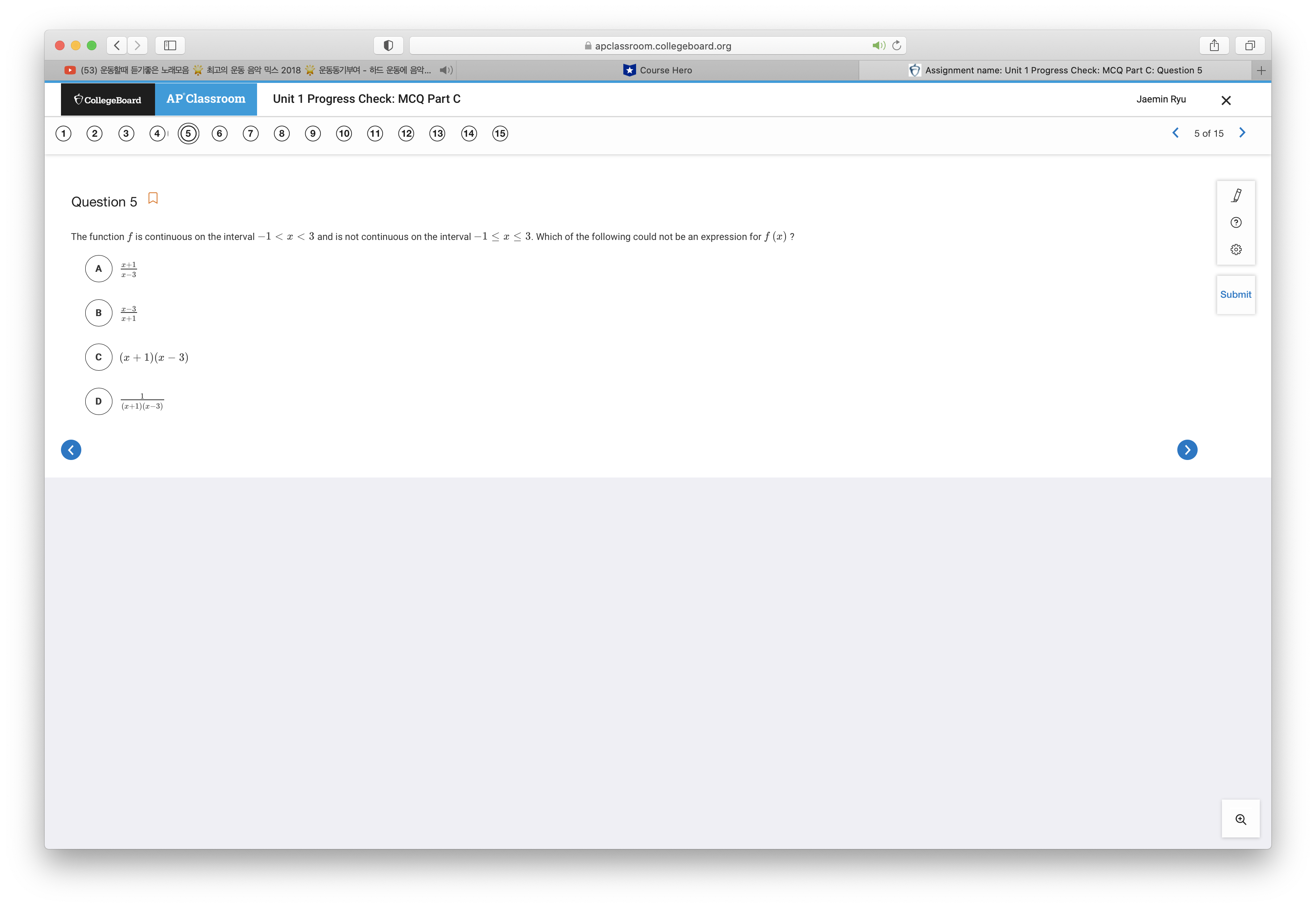 MCQ Part C Jaemin Ryu X 1 2 3 4 5 6