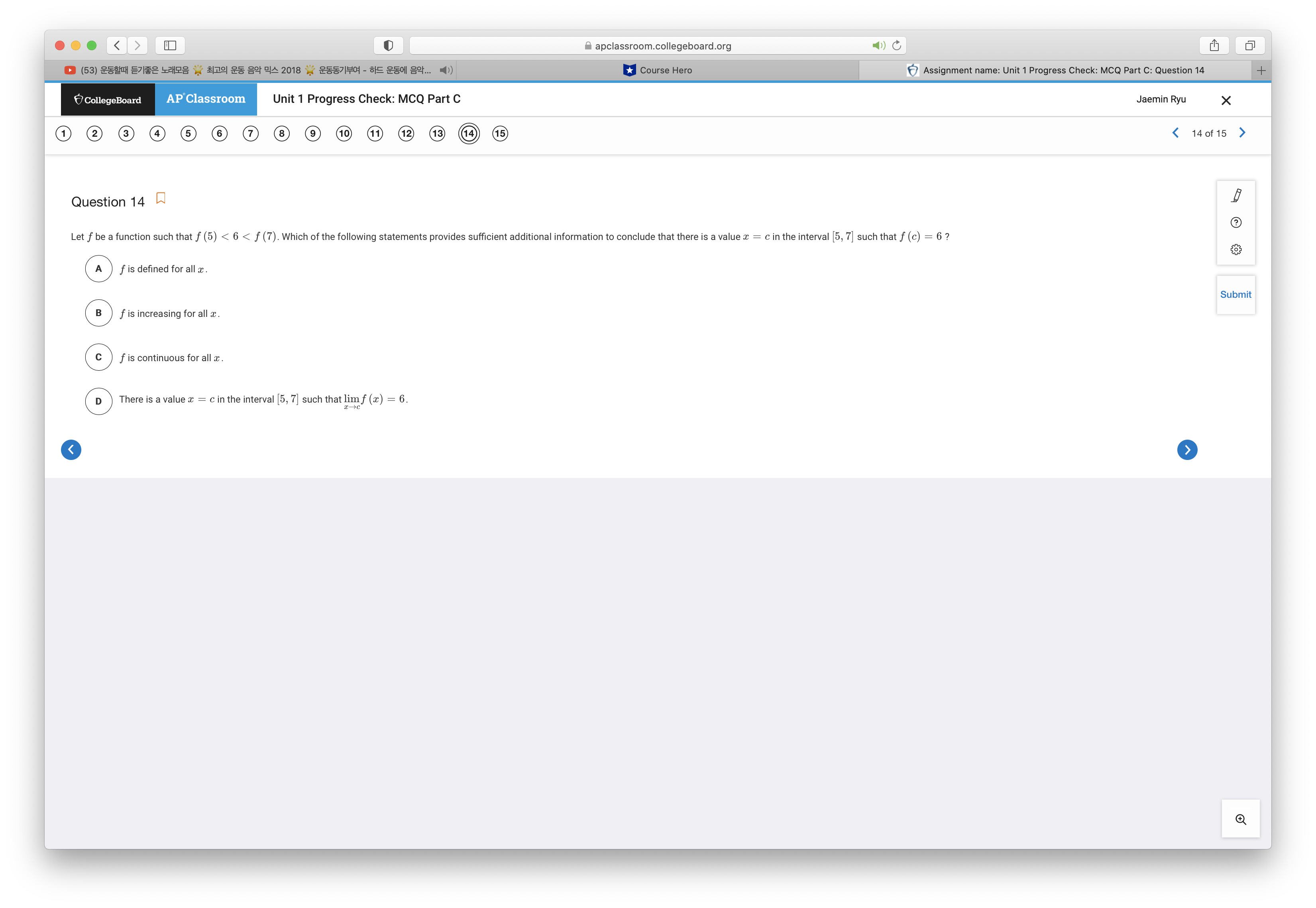 1 Progress Check: MCQ Part C: Question 2 + CollegeBoard AP Classroom