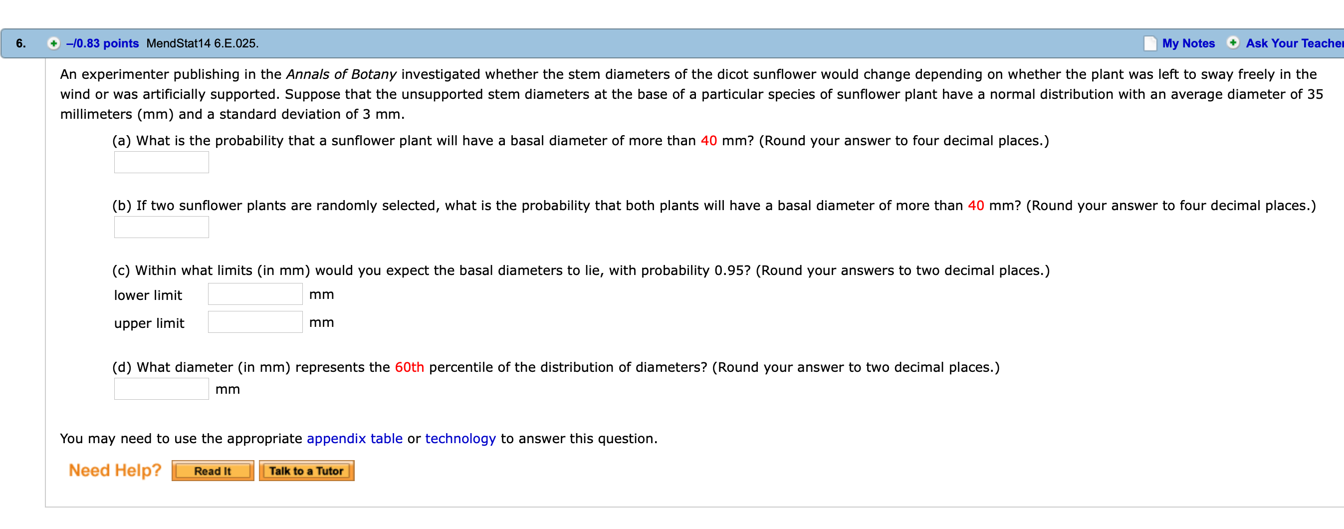  6 . * - 10. 83 points MendStat1 4 6 .