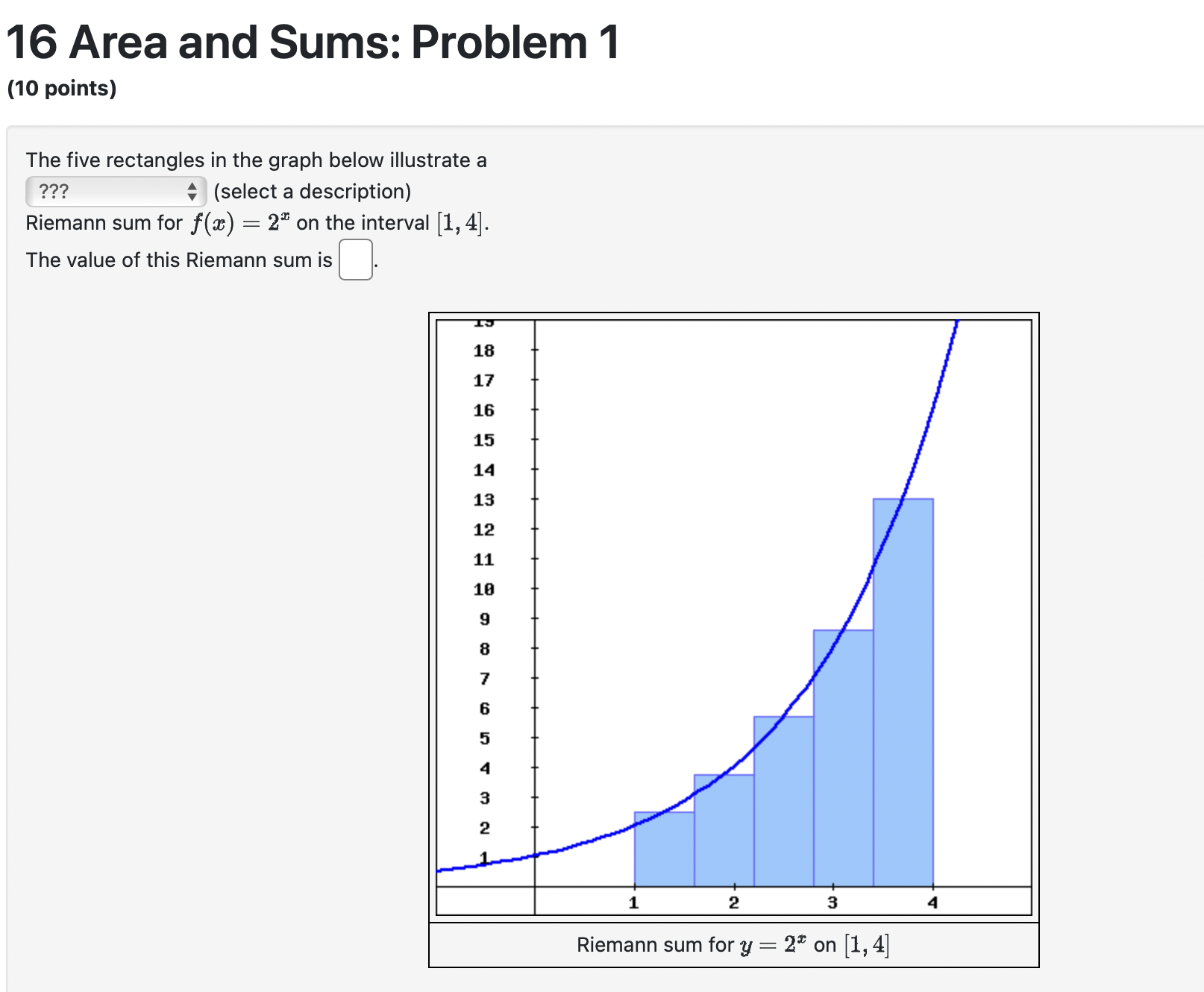 16 Area and Sums: Problem 1 (10 points) The five rectangles