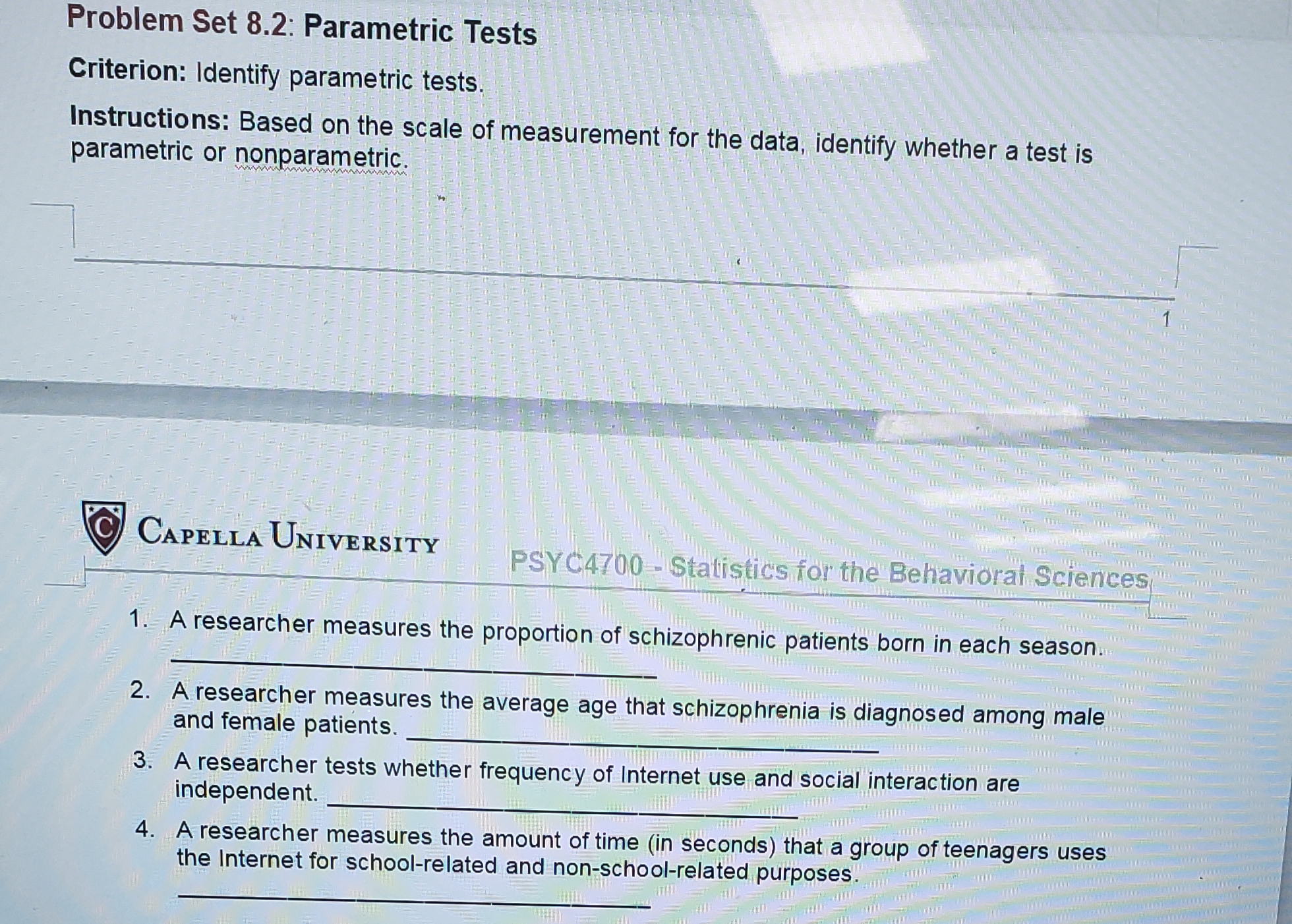 Set 8.1: Critical Values Criterion: Explain changes in critical value based on