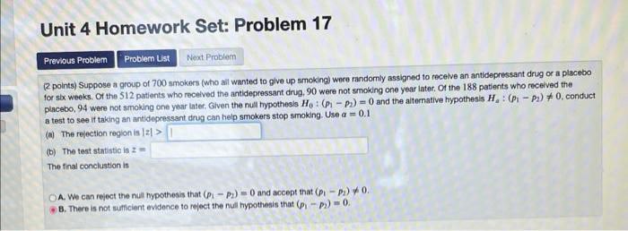 Unit 4 Homework Set: Problem 17 Previous Problem Problem List Next