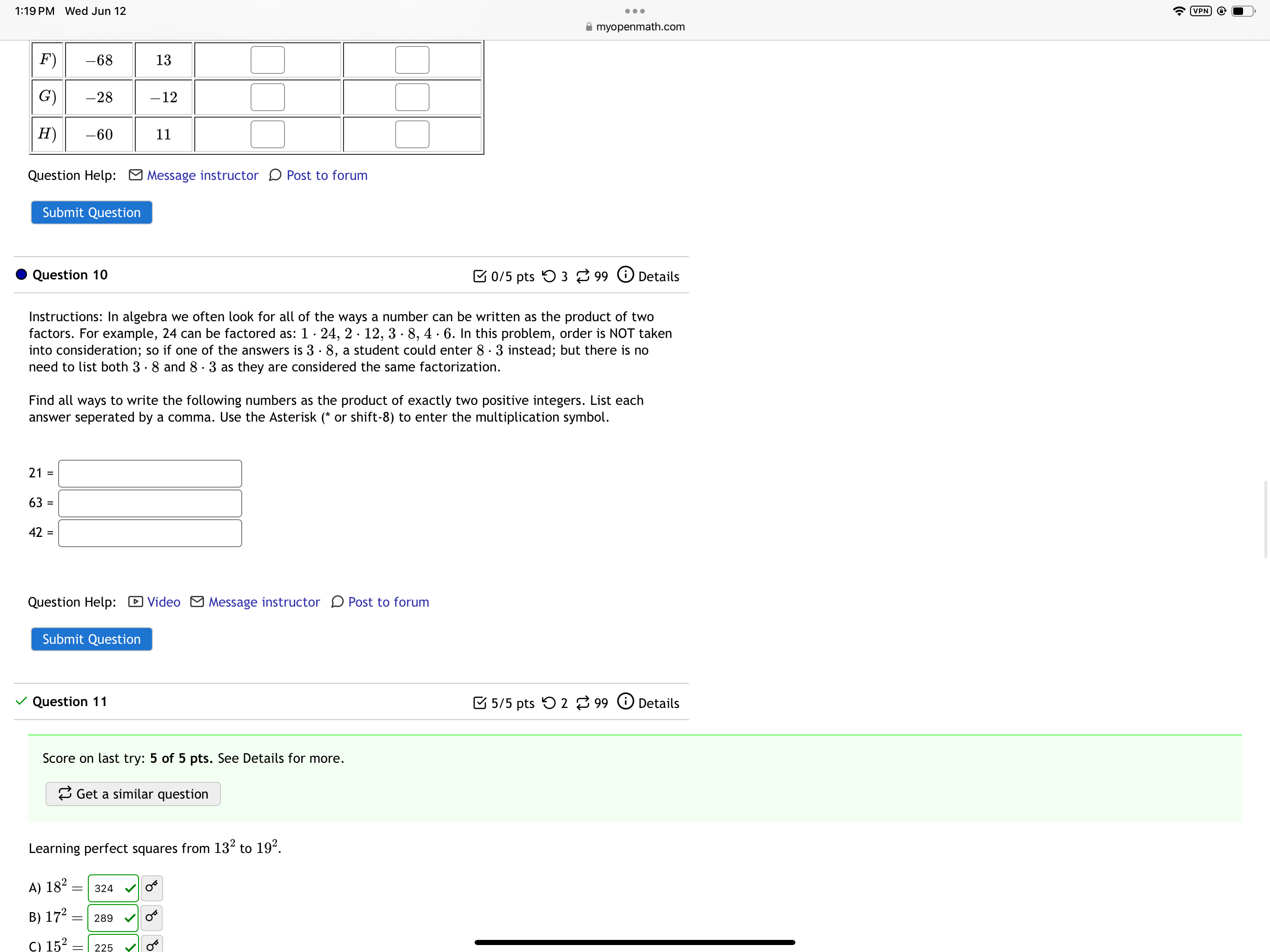 IIILUCCI W USE LU TUTUIT Submit Question . Question 13 0/5 pts