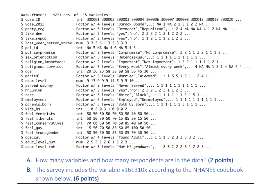 data from the American National Election Survey [ANESL a survey that is