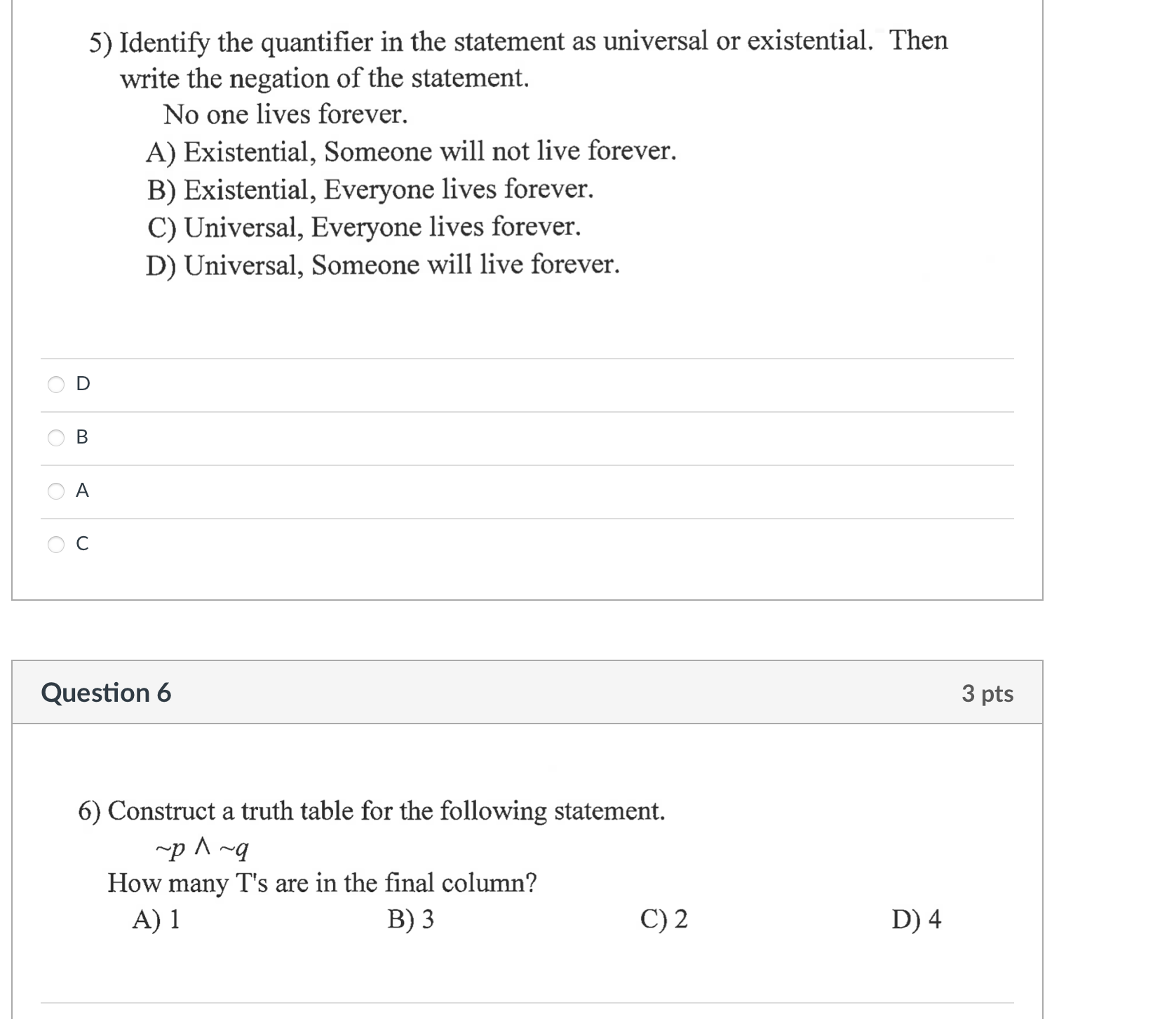 try again? A) No, No, Yes, No B) No, Yes, No, No