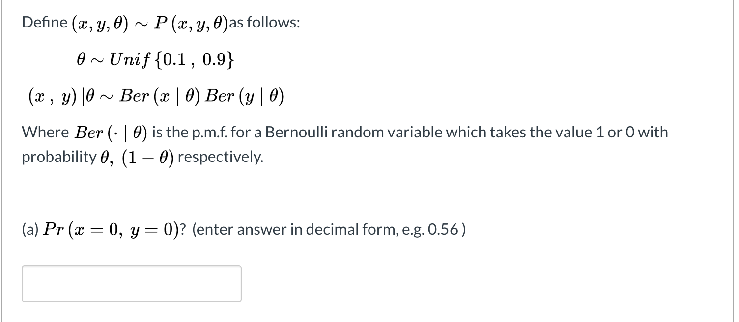 please help with solve this joint probability problem with Bernoulli and uniform