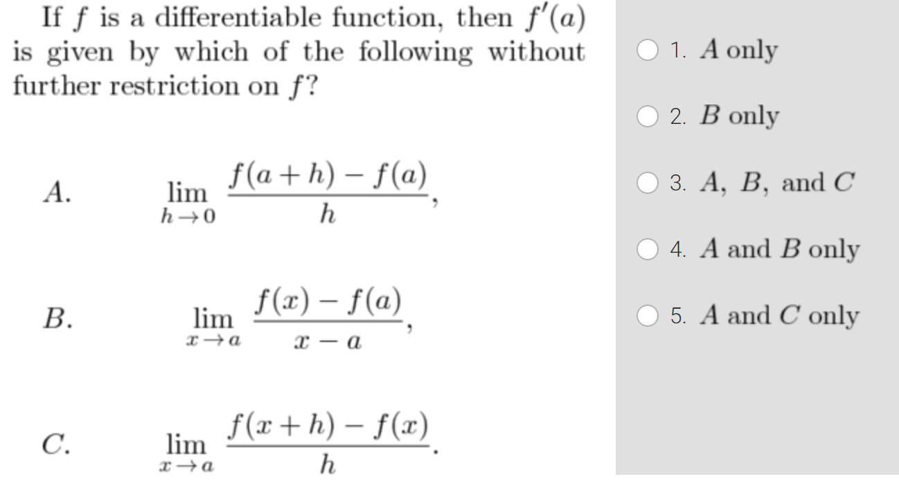 (-00, 0) U (0, 2) U (2, 00) lim f(x) x-+ a