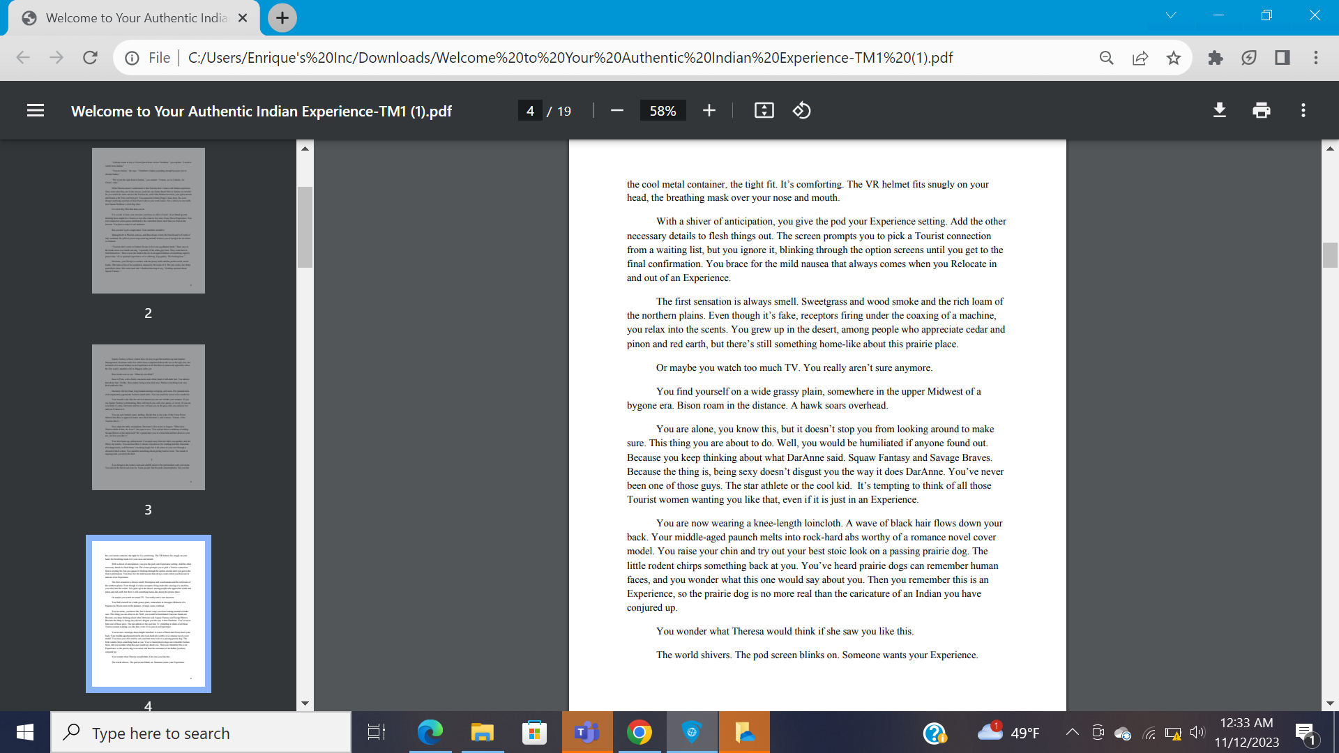 considering some of the following elements:What they are like--how are they described?