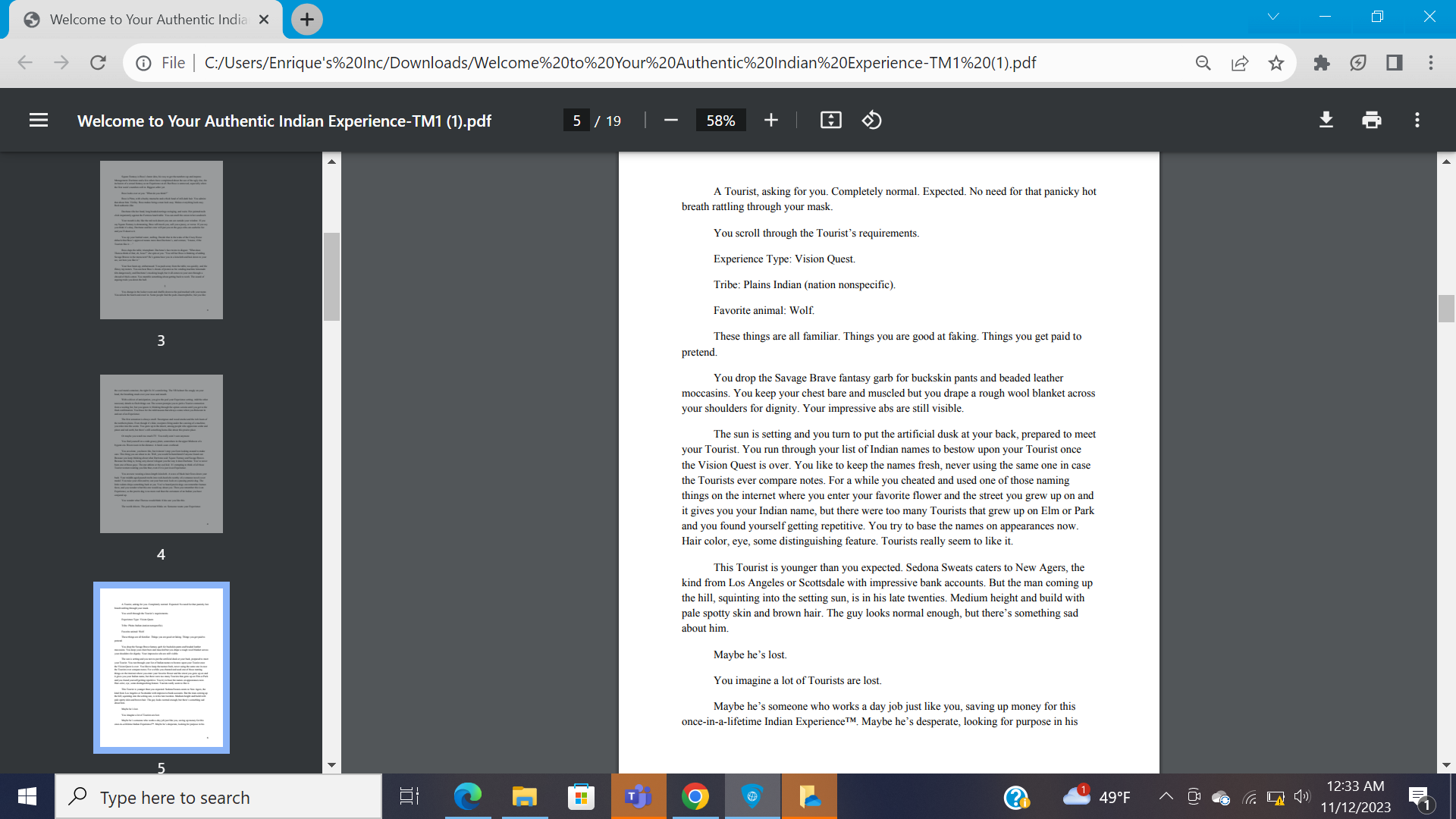 What we know about their past and present? Consider their relationships, their