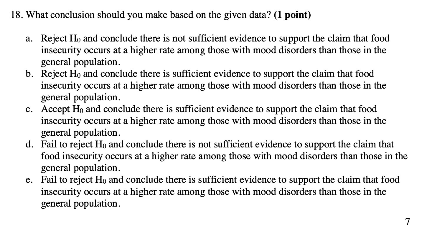 18 . What conclusion should you make based on the given