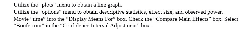 Utilize the \"plots\" menu to obtain a line graph. Utilize the