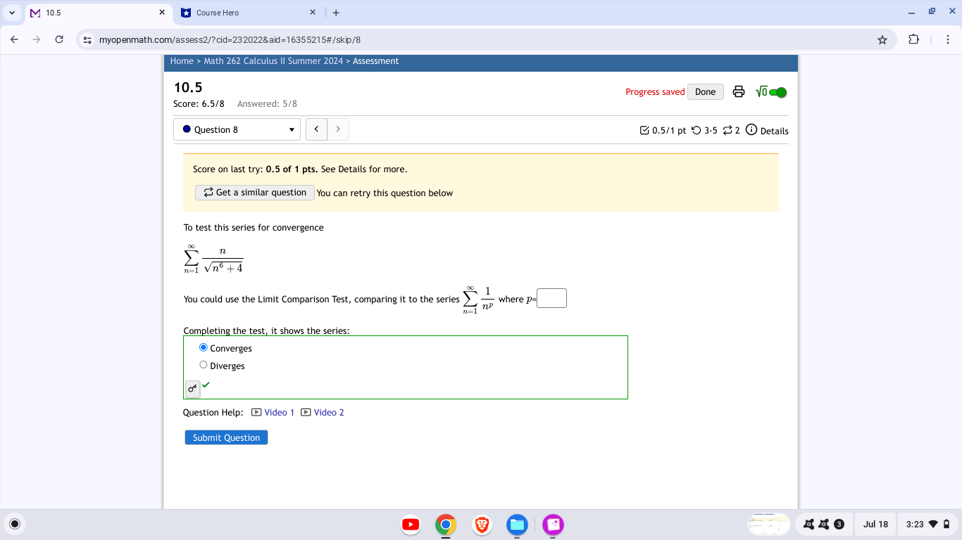 improper integral. (If the integral diverges to oo, type oo; if it