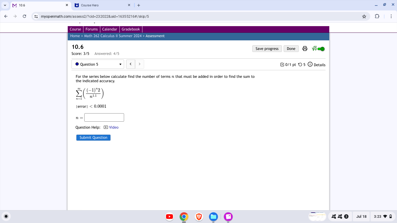 type DNE.) 9 Use the value of the improper integral to determine