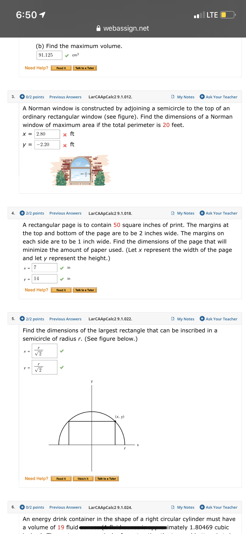 A Norman window E webassign.net (b) Find the maximum volume. '91125 i,