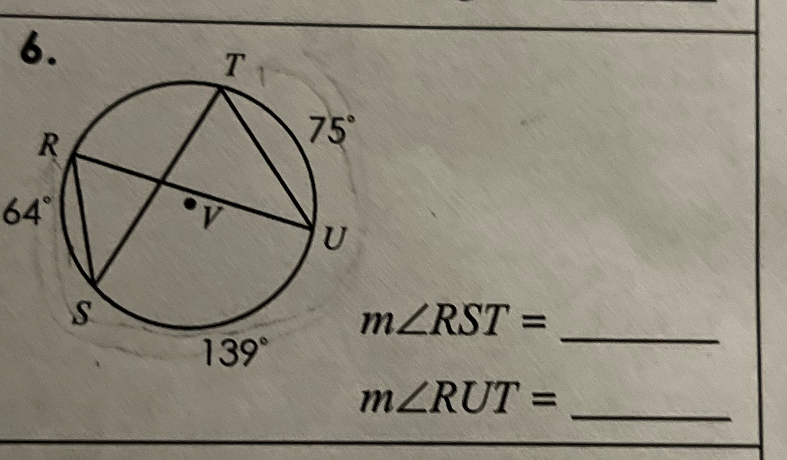 inscribed angles \f