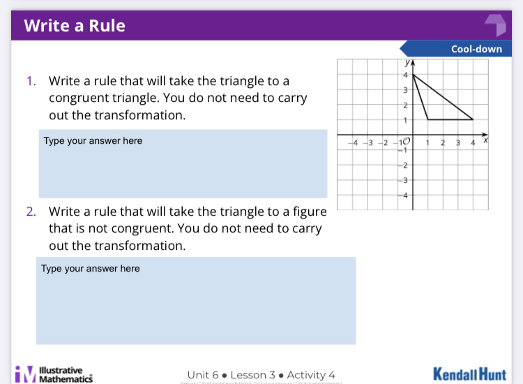  Write a Rule Cool-down 1. Write a rule that will take