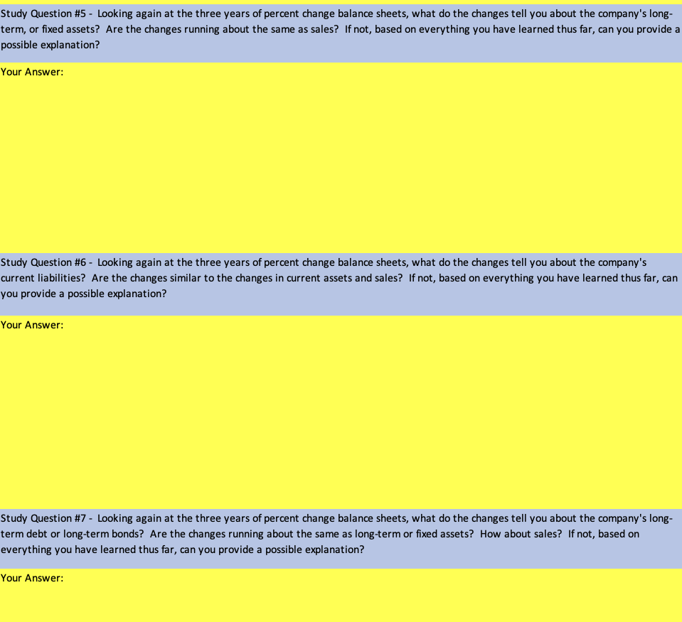 balance sheets. This time, the CFO has asked you to prepare a