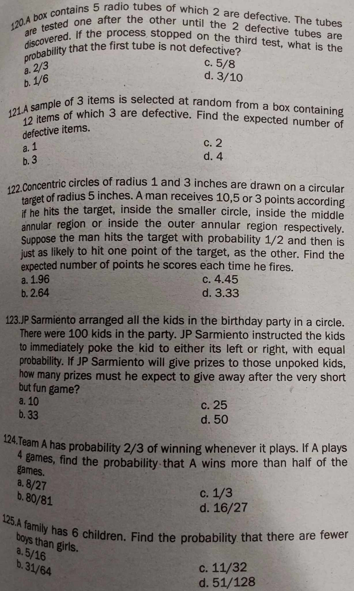 bulbs of which 3 are defective. We select a box at random