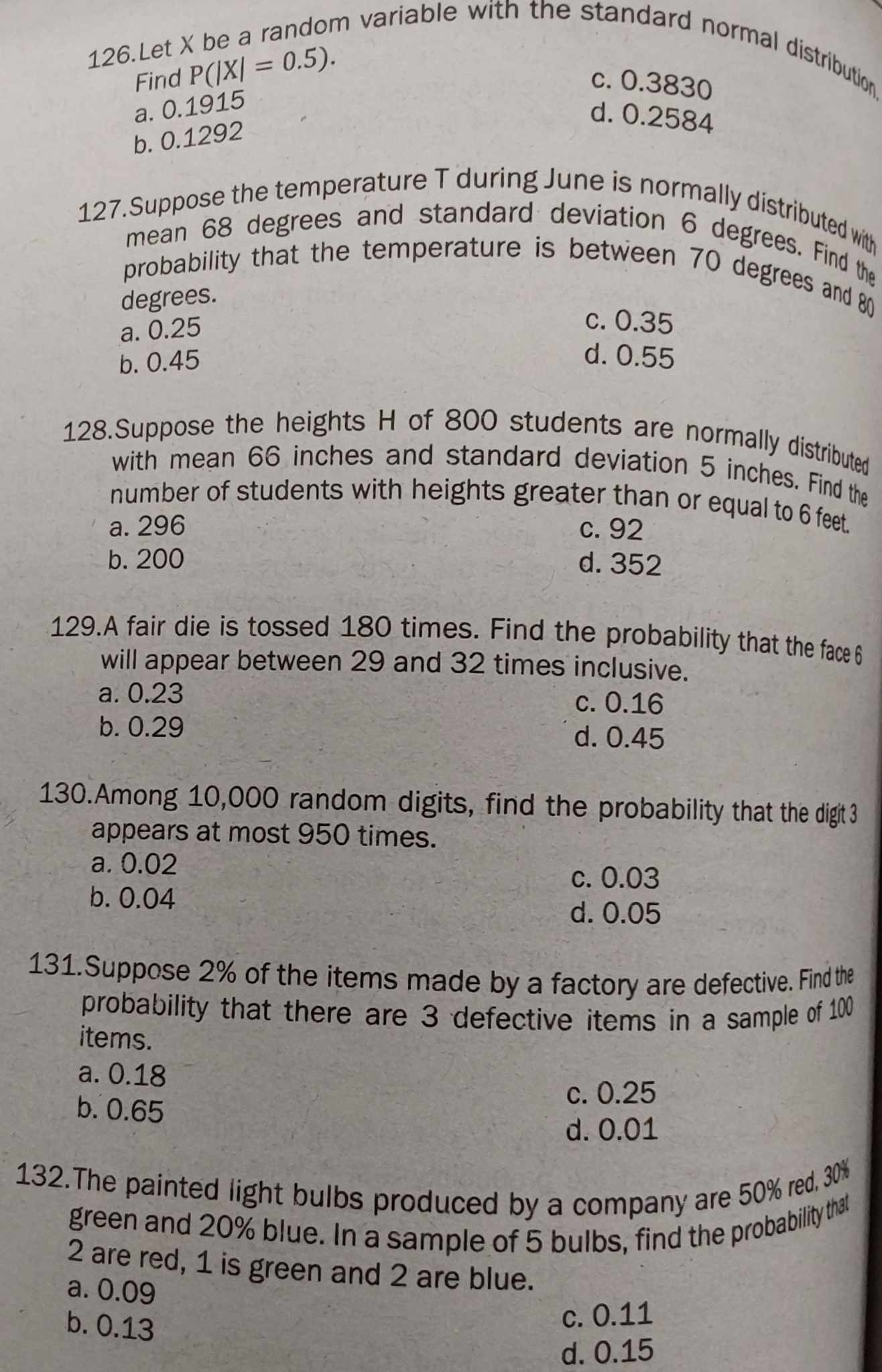 and then draw a bulb at random. Wha is the probability p