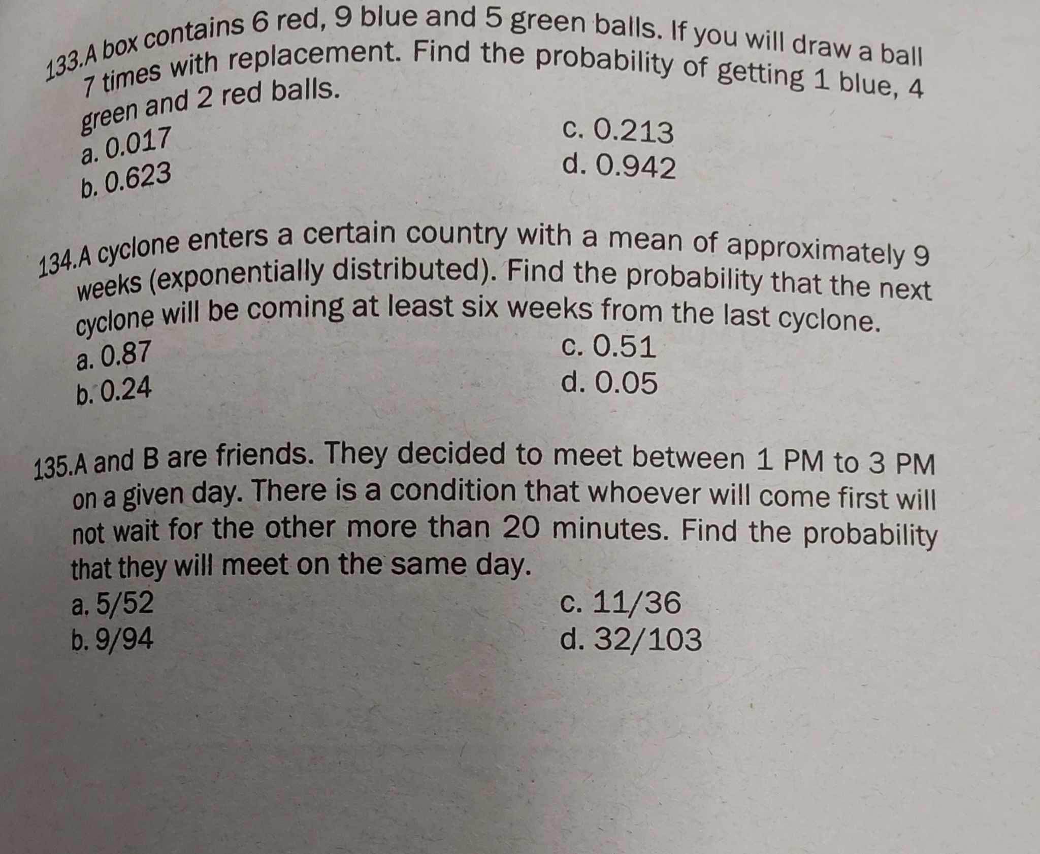 that the bulb is defective? C. 13/40 a. 113/360 d. 17/40 b.