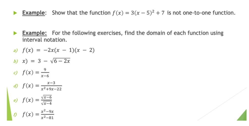  Example: Show that the function f (x) = 3(x - 5)2