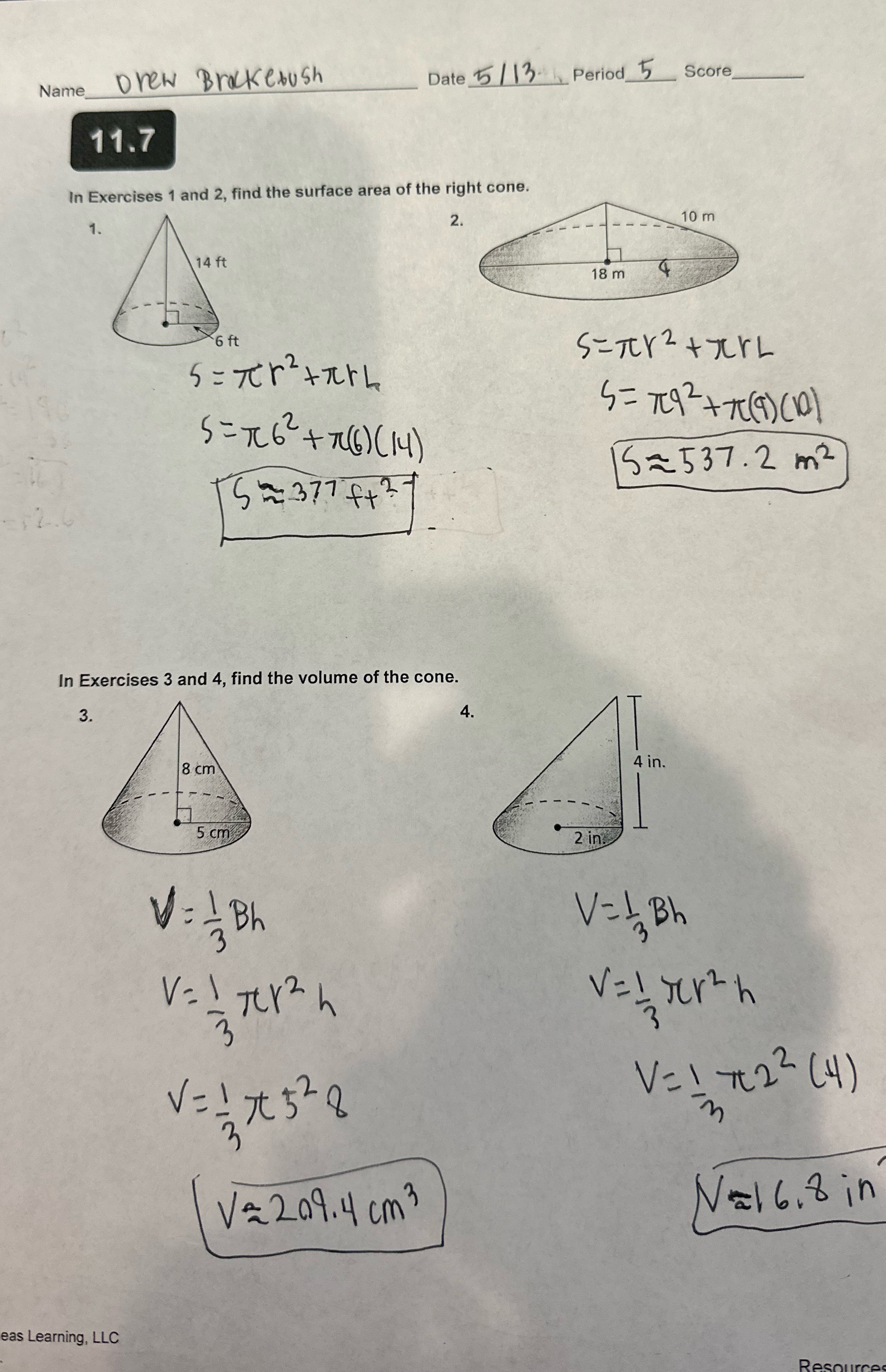 please answer all questions and show work. Name Drew Bracketush Date 5
