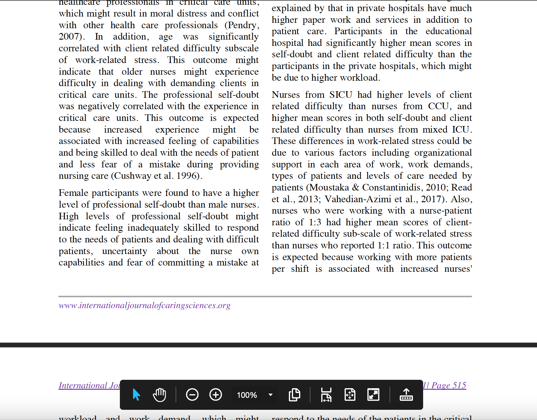 critical care units. Method. This study used a quantitative descriptive cross-sectional design,