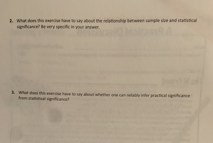 Please answer Q2&3 2. What does this exercise have to say about