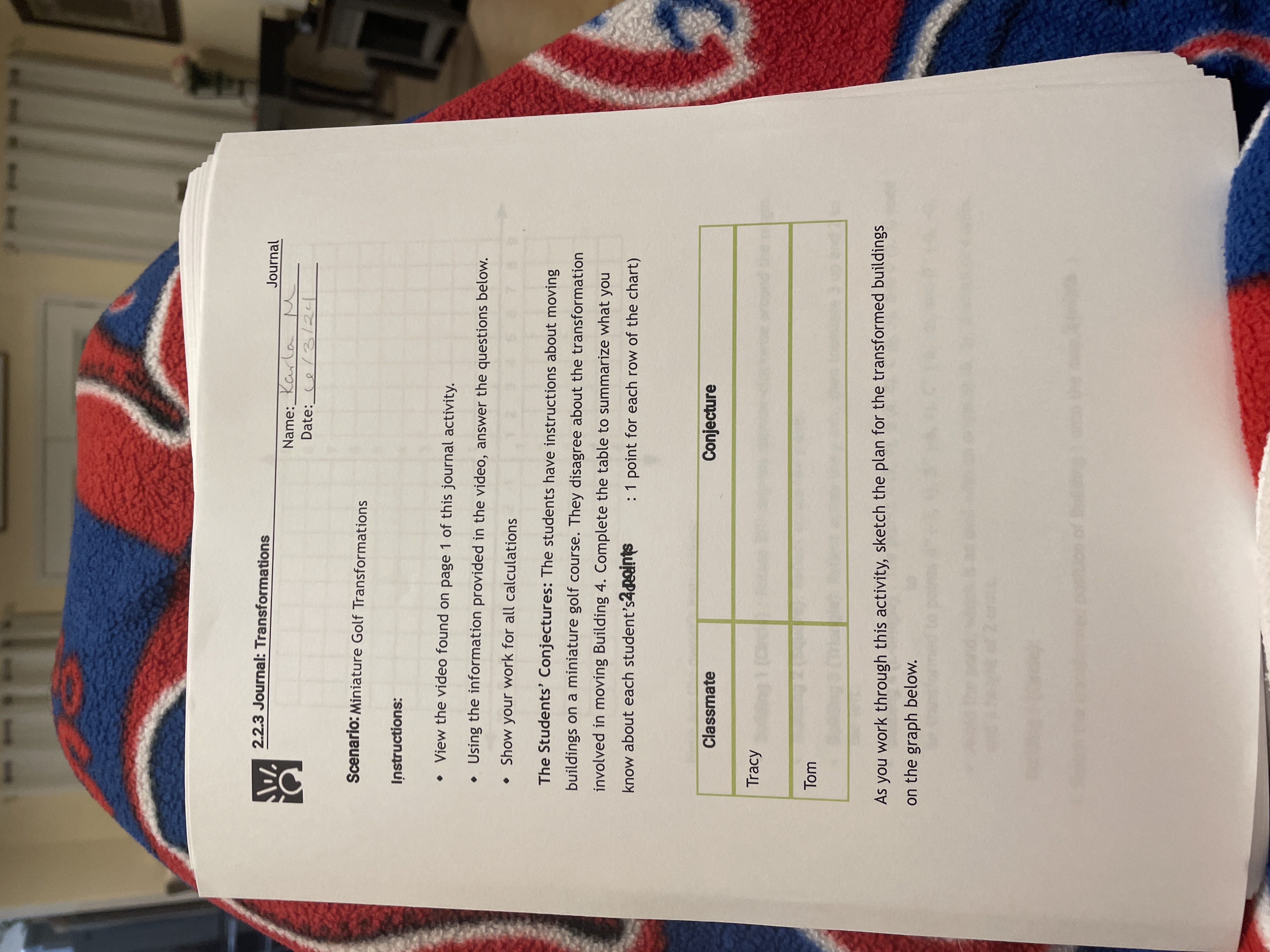  2.2.3 Journal: Transformations Journal Name: Karla M Date: C / 3/