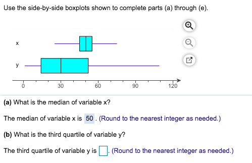 can you help me with b Use the side-by-side boxplots shown to