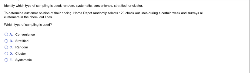 Choose the correct answer below. O A. The subjects in the study