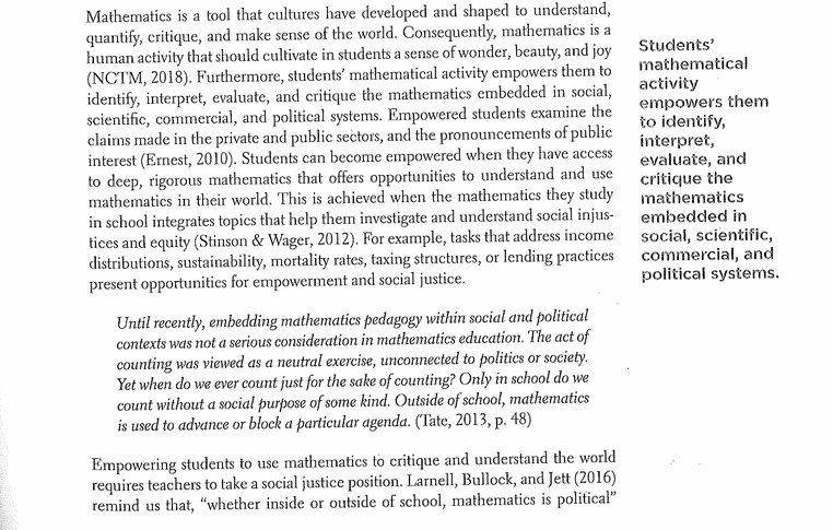 WHY DOES IT MATTER IN TEACHING MATHEMATICS? Picture this: a Southern community