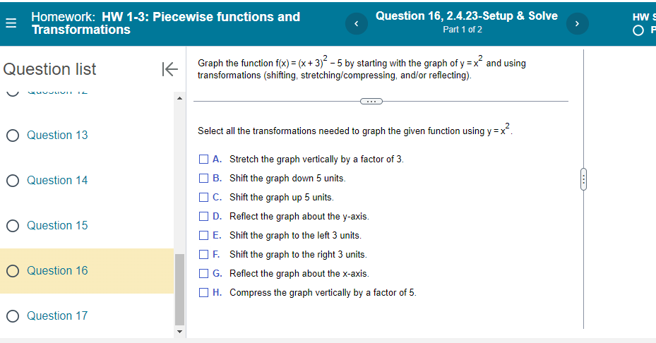 -10 O Question 14 O Question 15 O Question 16 (10,-4) O