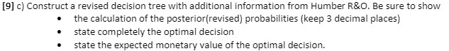  [El] c} Construct a revised decision tree 1.I'u'ith additional information from