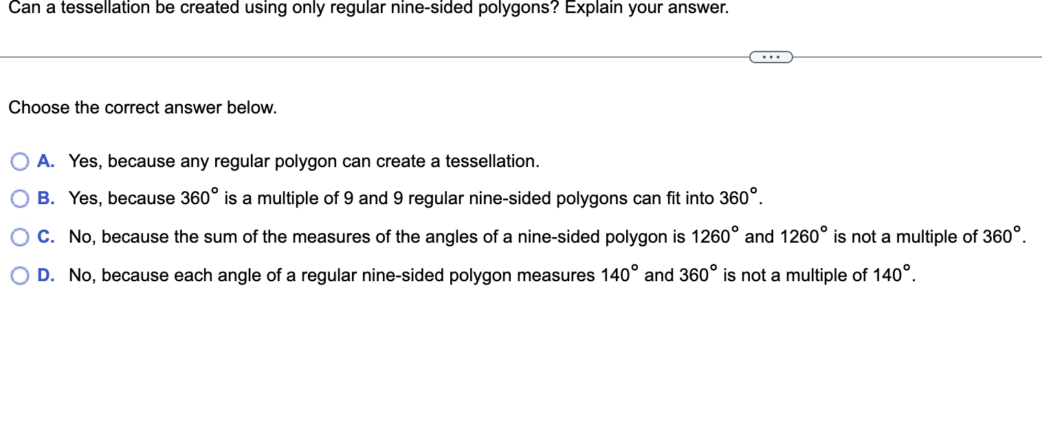 shown. a. Name the type of regular polygons that surround each vertex.
